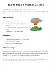 English Worksheet: Create a volcano