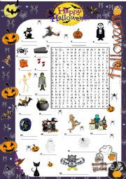 English Worksheet: Halloween wordsearch