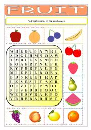 Fruit Wordsearch