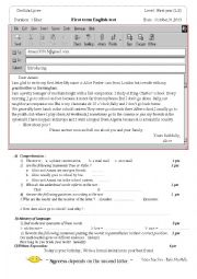 English Worksheet: 1st year test (e-mail)