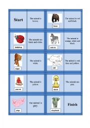 English Worksheet: Animal Domino