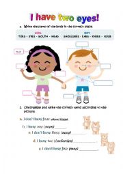 English Worksheet: The body