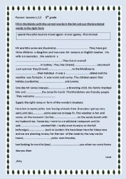 English Worksheet: review lessons 