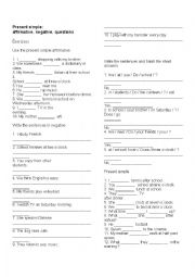 English Worksheet: simple present exercises 