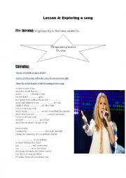 English Worksheet: EXPLORING A SONG 