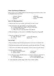 Halloween worksheet