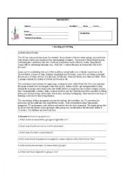English Worksheet:  a multicultural society