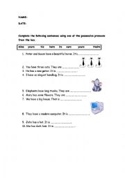 Possessive pronouns: a revision for young learners