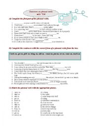 English Worksheet: Phrasal verbs with ON