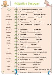 English Worksheet: Adjective degrees