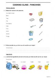 English Worksheet: Cooking class - Pancakes