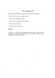 English Worksheet: Test Speaking B1