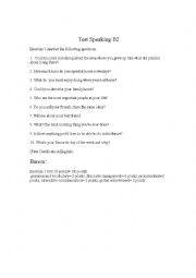 English Worksheet: Test Speaking B2