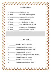 English Worksheet: There is or are