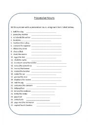 English Worksheet: Possessive Nouns