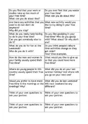 English Worksheet: free time activities 