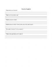 English Worksheet: Meals of the day and Foods