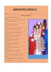 English Worksheet: REPORTED SPEECH