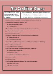 English Worksheet: Third conditional