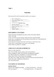 English Worksheet: Nationality Lesson