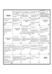 English Worksheet: Future in the Past Board Game