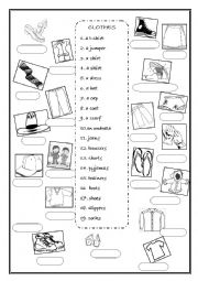 English Worksheet: Clothes