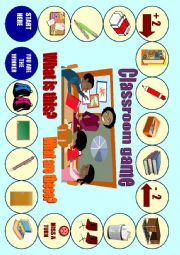 English Worksheet: Classroom Objects game