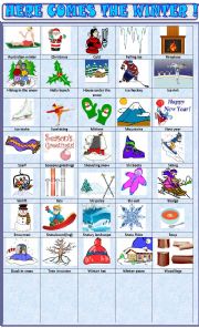 English Worksheet: Winter: pictionary