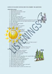 English Worksheet: listening short stories