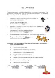 English Worksheet: Apostrophe