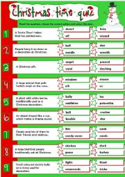 English Worksheet: Christmas Time Quiz