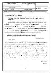 English Worksheet: test