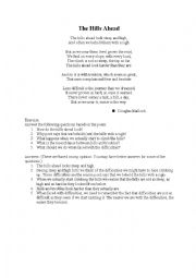 English Worksheet: Hills Ahead