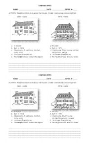 English Worksheet: Comparing Houses