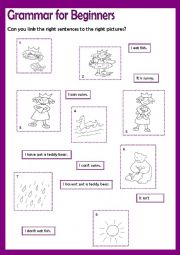 English Worksheet: Grammar for Beginners *** Say No! (3)