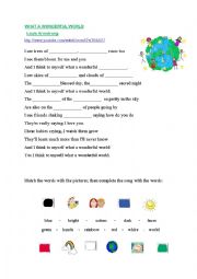 English Worksheet: What a Wonderful World-Louis Amstrong