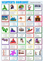 English Worksheet: Winter: Multiple choice activity