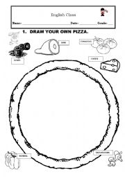 English Worksheet: Draw a pizza 