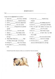 English Worksheet: Comparative exercises