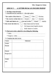 English Worksheet: lesson 2 8th form tunisian pupils