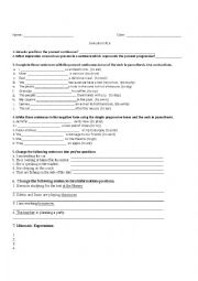 English Worksheet: present continuous worksheet