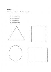 English Worksheet: Trace the shapes