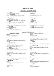 English Worksheet: American Slang