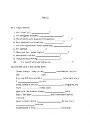 English Worksheet: Wh-questions, Tag questions, Tenses