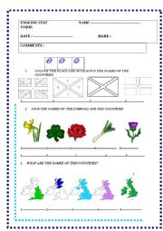 English Worksheet: English speaking countries : test