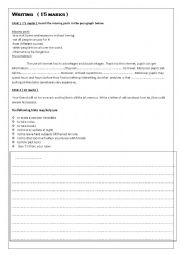 English Worksheet: test for 1 form 