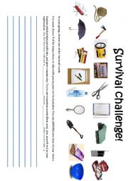 English Worksheet: Survival Challenge