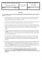 English Worksheet: FULL TERM TEST  1 THIRD YEAR 