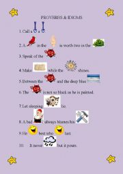 English Worksheet: PROVERBS part I