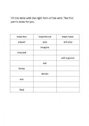 Simple Tenses Exercise